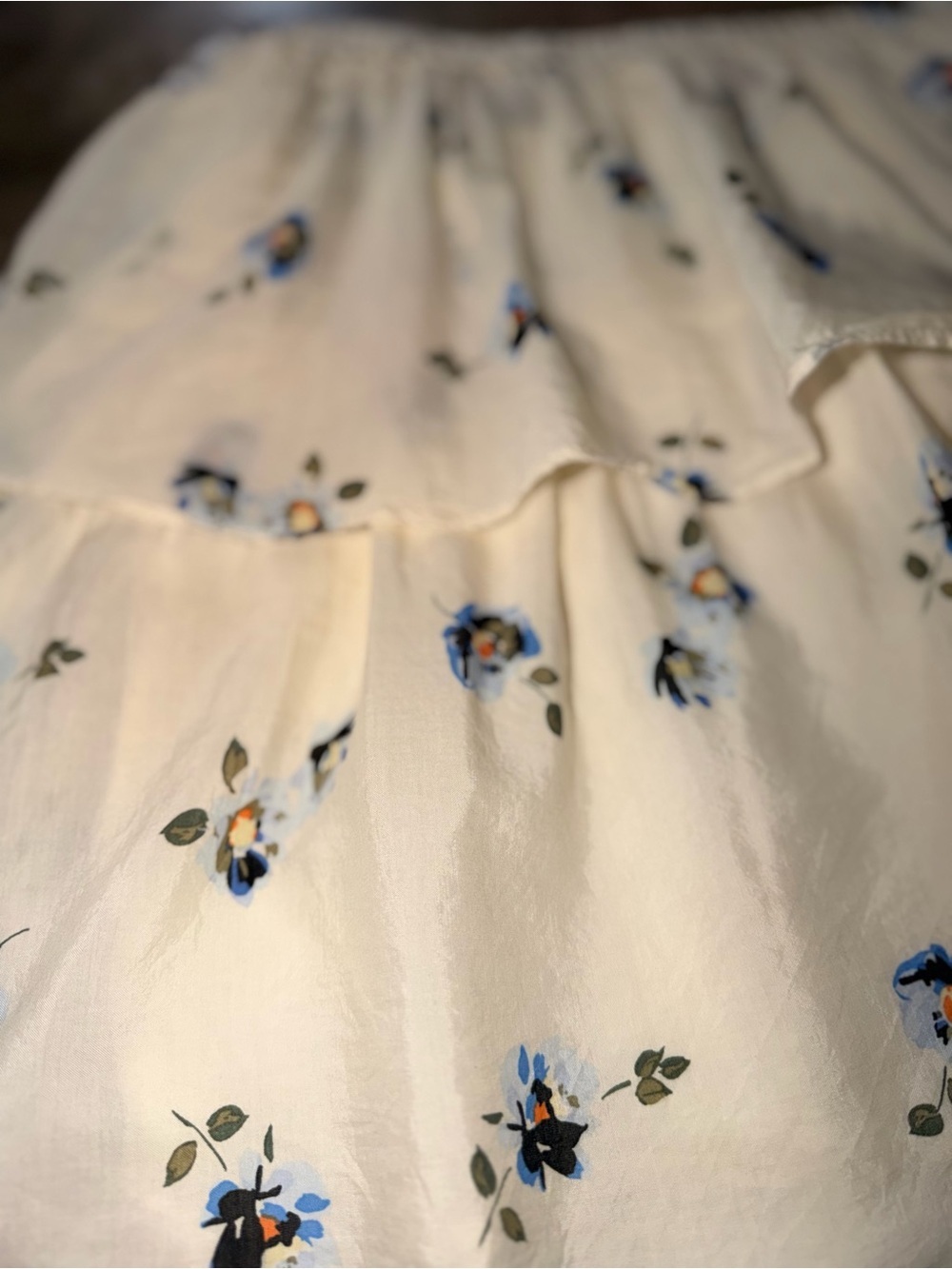 Universal Thread White Blue Floral Tiered Ruffle Mini Skirt Large - Picture 2 of 10